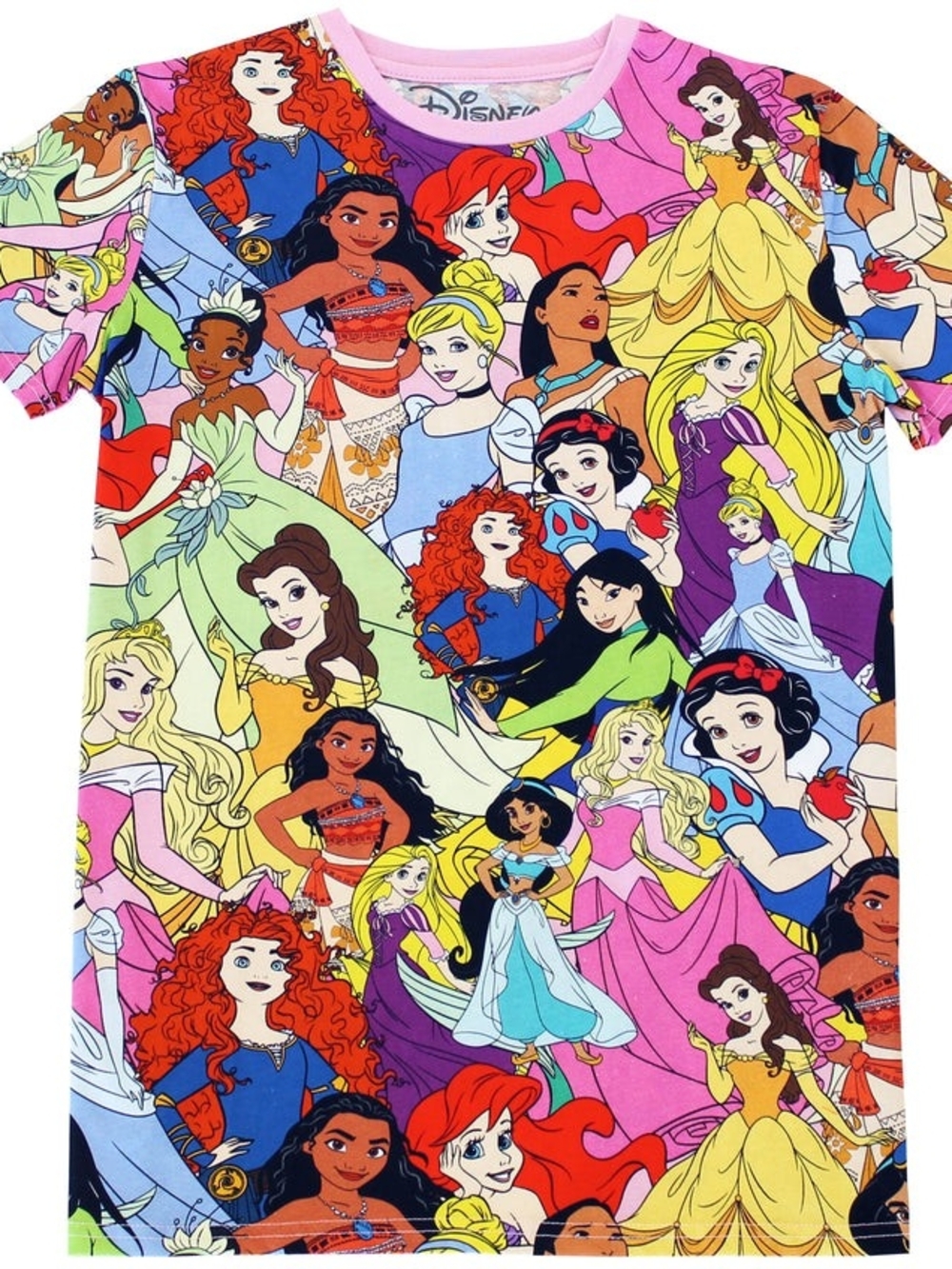 Disney Multicolor Princess Allover Graphic Tee Caleworthy Unisex